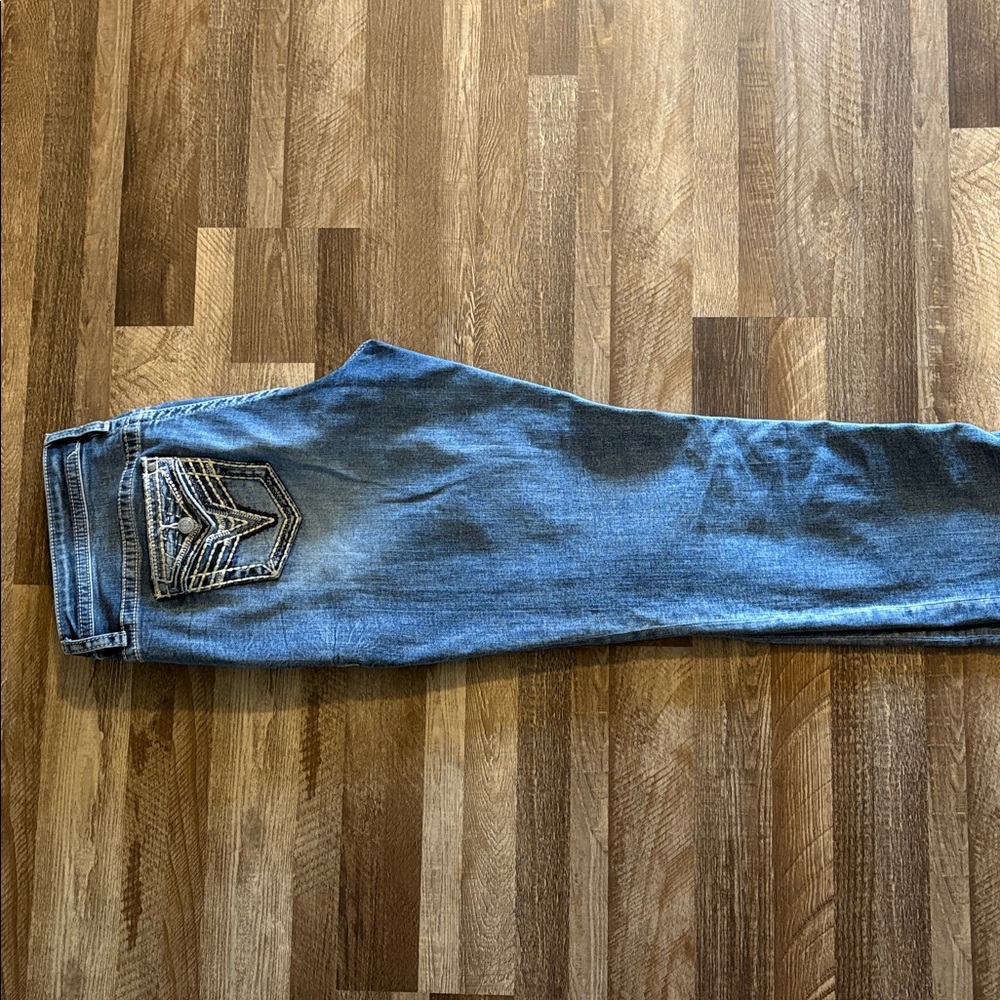 Vigoss Maurice’s Straight Leg Jeans, Size 18 – Medium Wash, Embellished Pockets